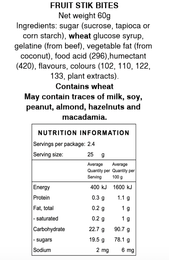 Freeze Dried Fruit Sticks