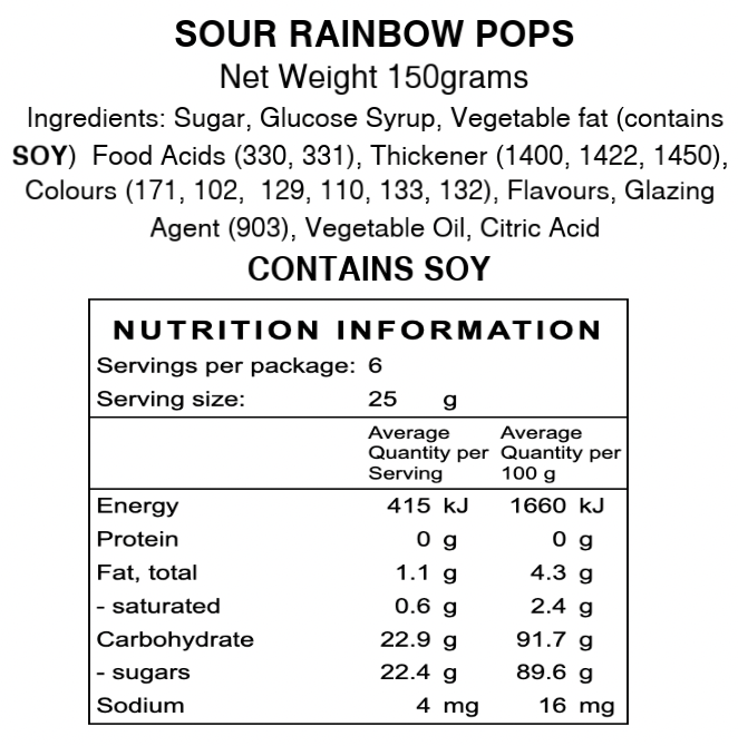 Freeze Dried Sour Rainbow pops