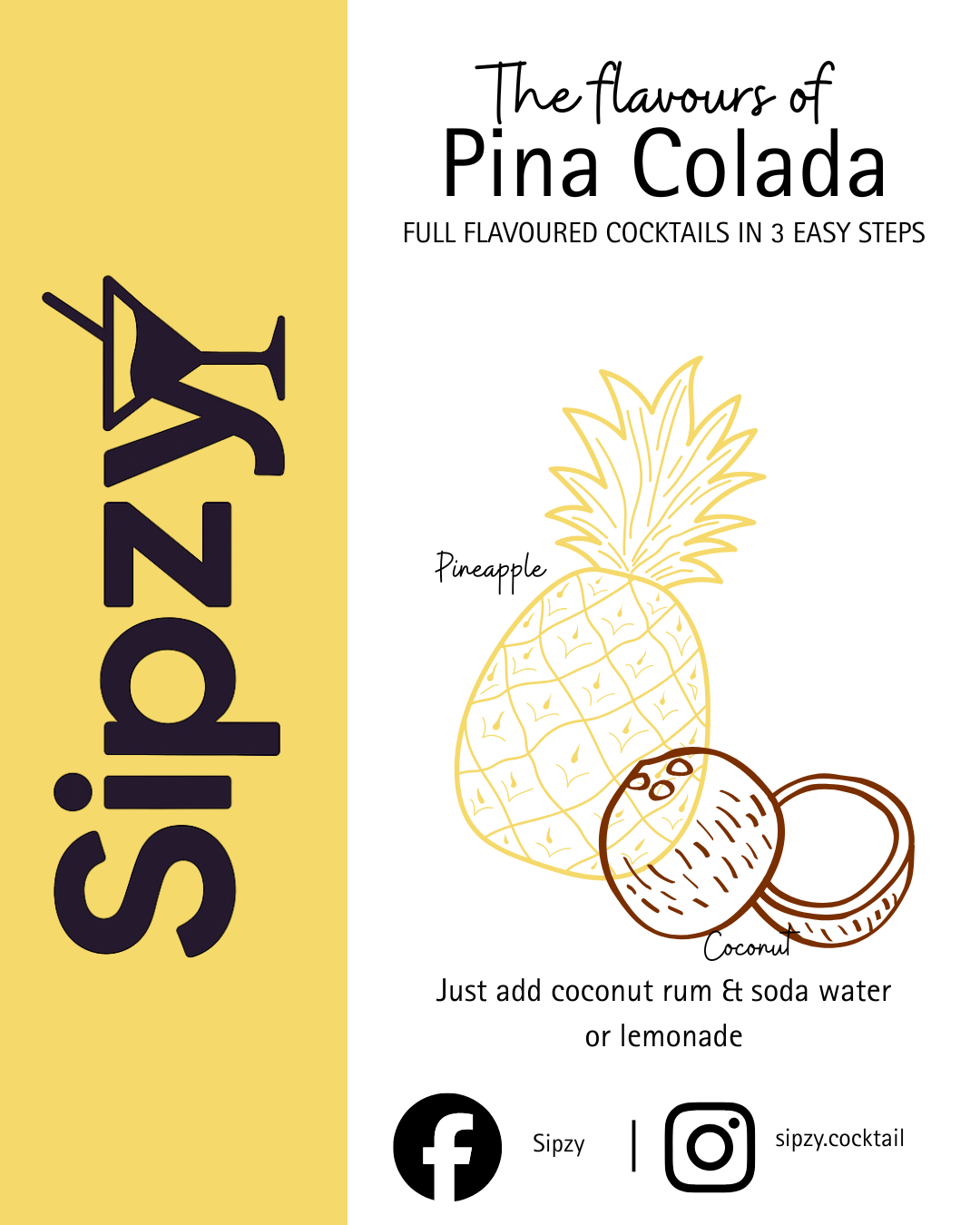 Pina Colada Sipzy Cocktail Powder - Single Serve