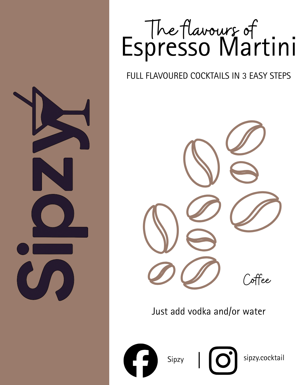 Espresso Martini Sipzy Cocktail Powder - Single Serve