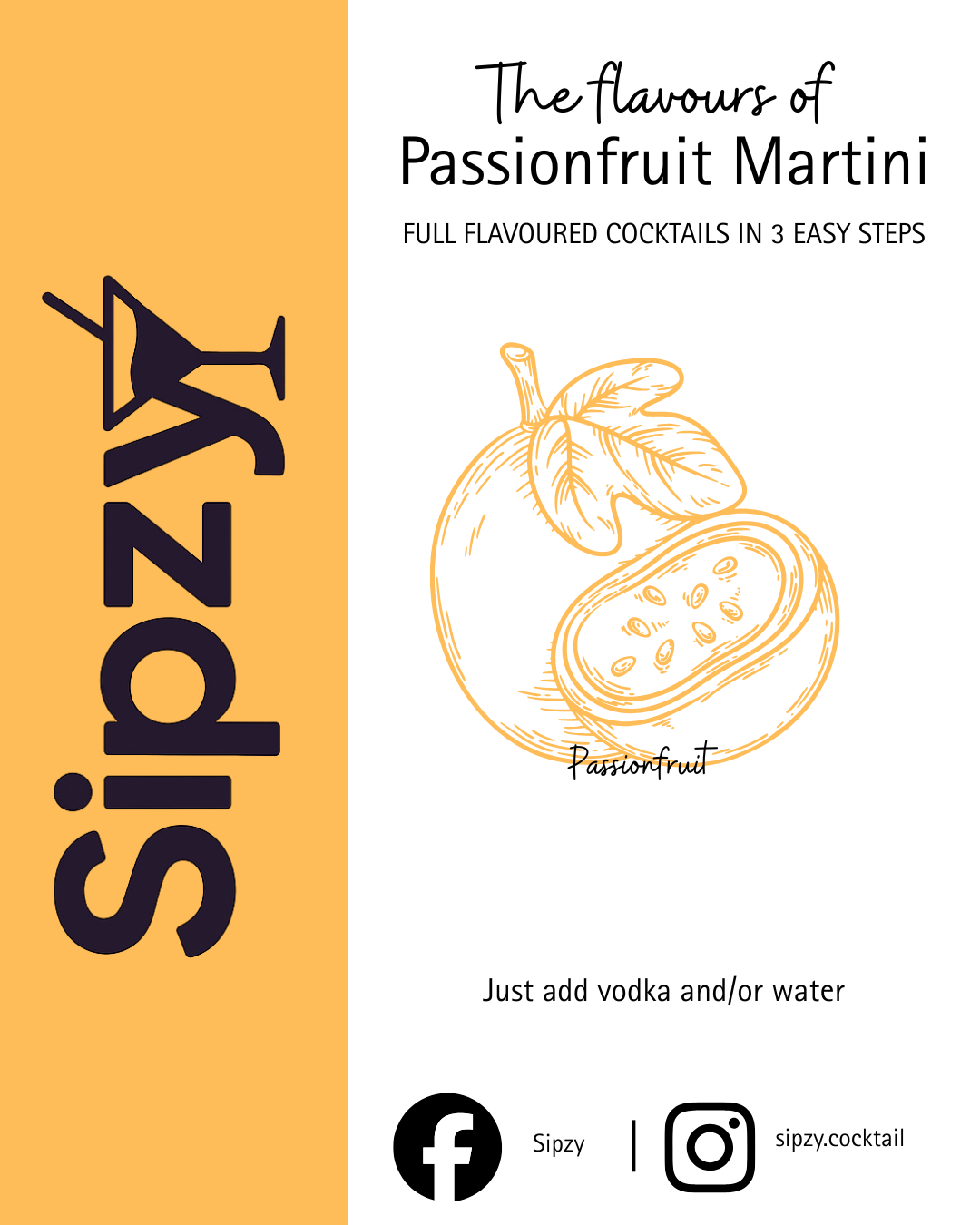 Passionfruit Martini Sipzy Cocktail Powder - 5 Serves
