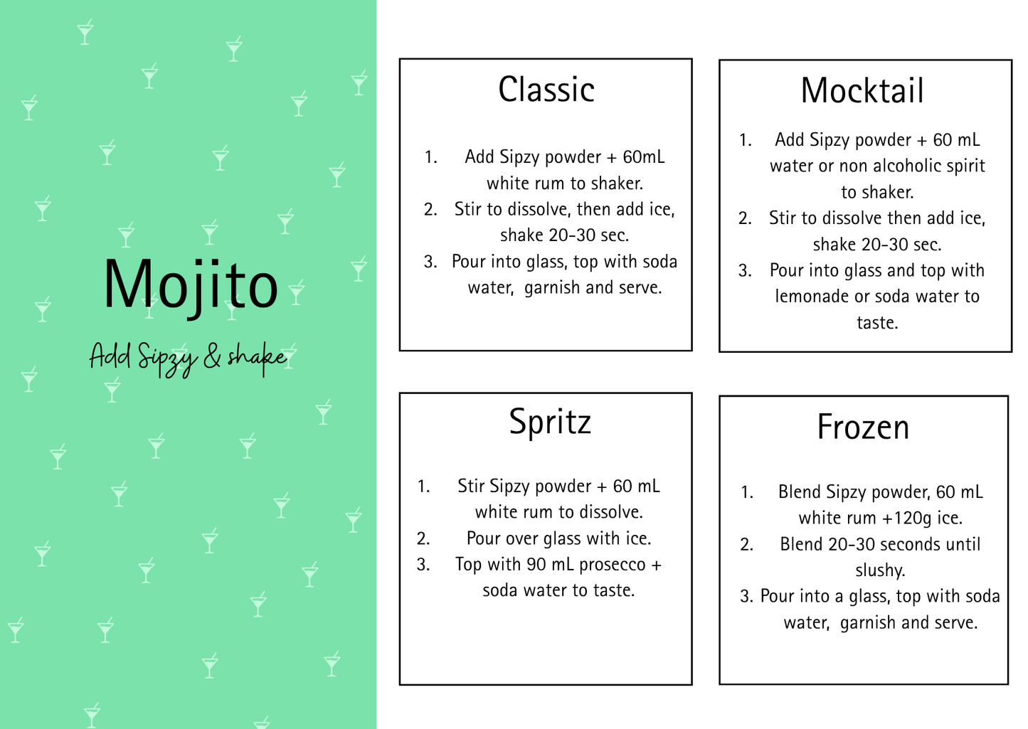 Mojito Sipzy Cocktail Powder - 5 pack