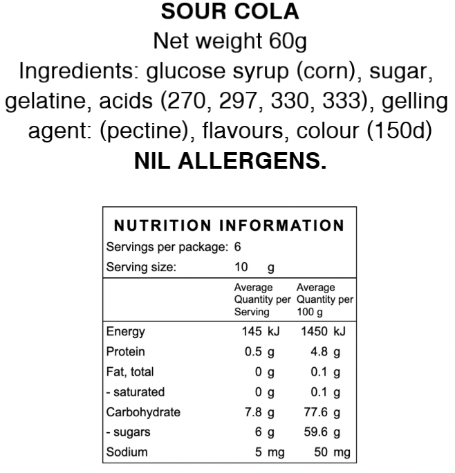 Freeze Dried Sour Cola