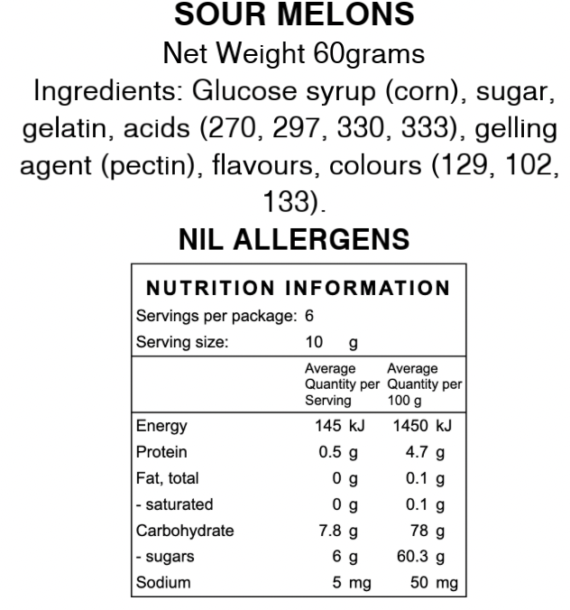 Freeze Dried Sour Melons